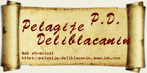 Pelagije Deliblaćanin vizit kartica